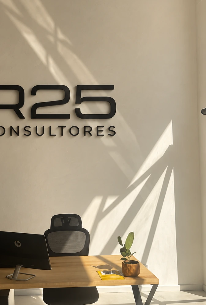 Detalle del logotipo de R25
