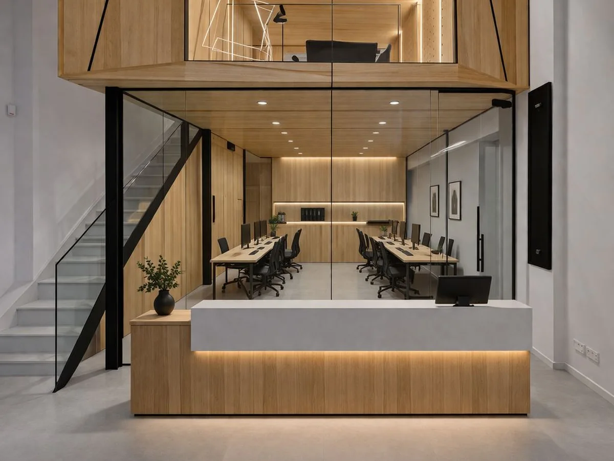 Espacio de reunión en las oficinas de R25 Consultores